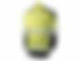 A bright yellow flame-resistant jacket with black accents and reflective stripes, designed with multiple pockets for industrial safety.
