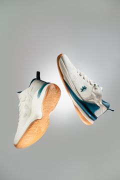 Close-up of a pair of classic white tennis shoes